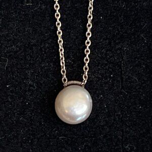 Dana Kellin Sterling Silver Pearl Pendant Necklace (16.25")